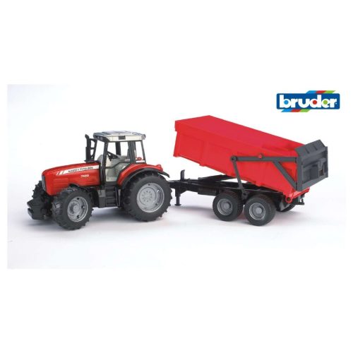 Bruder Massey Ferguson 7480 traktor billenős pótkocsival (02045)