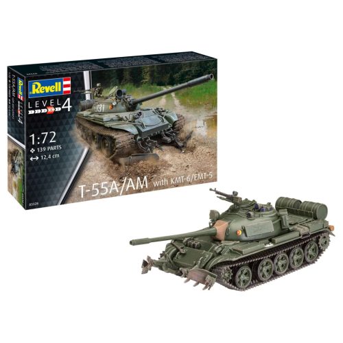 Revell T-55A/AM with KMT-6/EMT-5 1:72 makett harcjármű (03328)