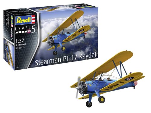 Revell Stearman PT-17 Kaydet  1:32 makett repülő (03837)