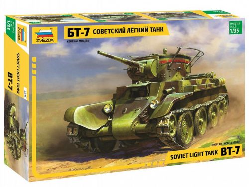 Zvezda BT-7 Soviet Tank with Crew  1:35 makett harcjármű (3545)