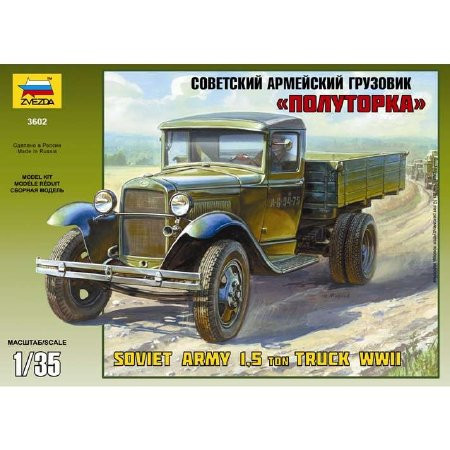 Zvezda GAZ-AA Soviet Army 1,5 Ton Truck WWII  1:35 makett harcjármű (3602)