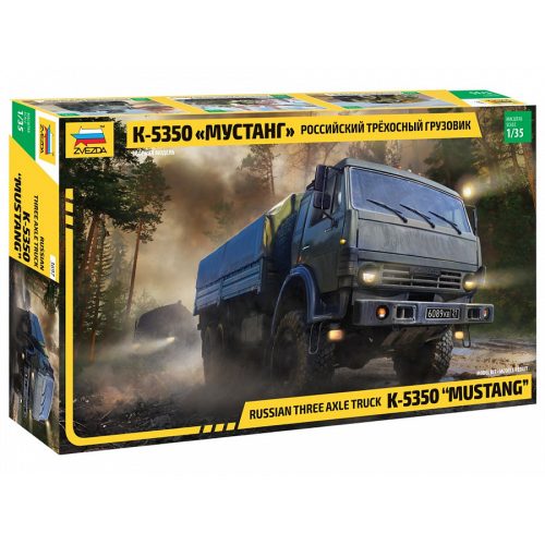 Zvezda K-5350 Truck 3-axle Mustang  1:35 makett harcjármű (3697)