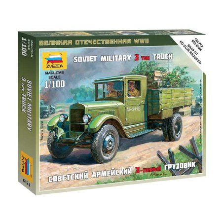 Zvezda Soviet Military 3 Ton Truck ZIS-5  1:100 makett harcjármű (6124)