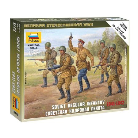 Zvezda Soviet Regular Infantry /1941-42/  makett figura 1:72 (6179)