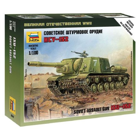 Zvezda Soviet Self-Propelled Gun ISU-152  1:100 makett harcjármű (6207)