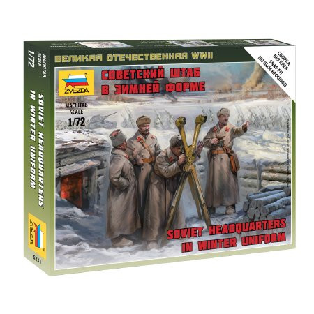 Zvezda Soviet HQ Winter  makett figura 1:72 (6231)