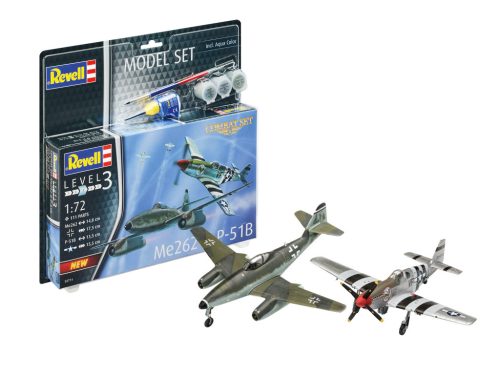 Revell Combat Set Me262  P-51B 1:72 makett készlet festékkel, ragasztóval (63711)