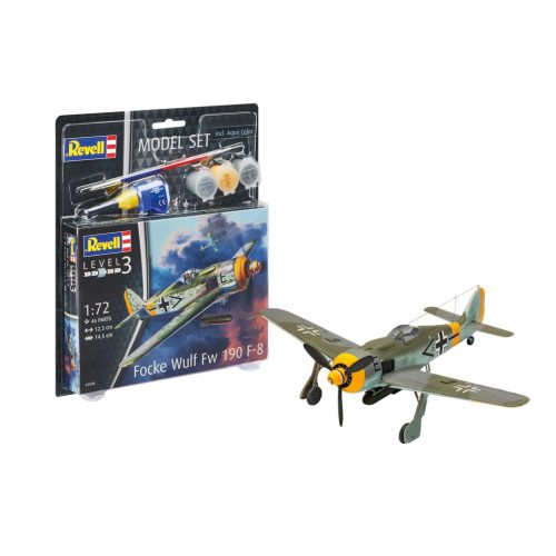 Revell Focke Wulf Fw190 F-8 1:72 makett készlet festékkel, ragasztóval (63898)