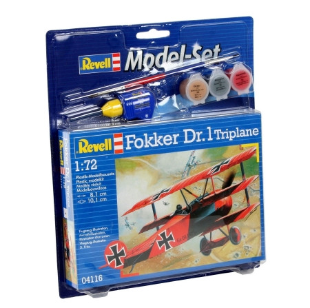 Revell Fokker Dr. 1 Triplane makett 1:72 makett készlet festékkel, ragasztóval (64116)