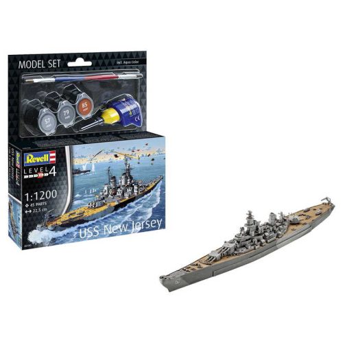 Revell Model Set Battleship USS New Jersey 1:1200 (65183) makett hajó festékkel, ragasztóval