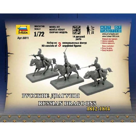 Zvezda Russian Dragoons Historic Miniatures  makett figura 1:72 (6811)