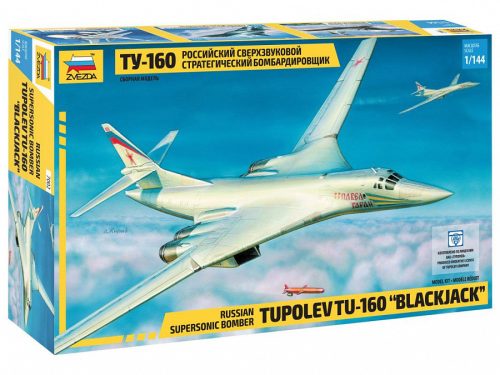 Zvezda Tupoljev TU-160 szuperszonikus bombázó Blackjack 1:144 makett repülő (7002)