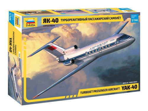 Zvezda Yak-40 Regional Jet 1:144 makett repülő (7030)