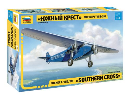 Zvezda Fokker F.VII 1:72 makett repülő (7233)