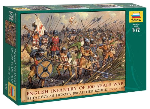 Zvezda English Infantry Of The 100 Years War  makett figura 1:72 (8060)