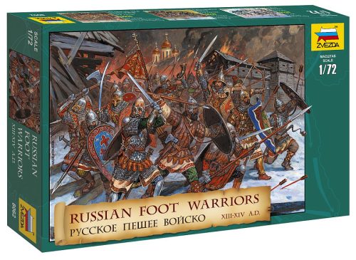 Zvezda - Russian Foot Warriors 13-14 century 1:72 makett figura (8062)