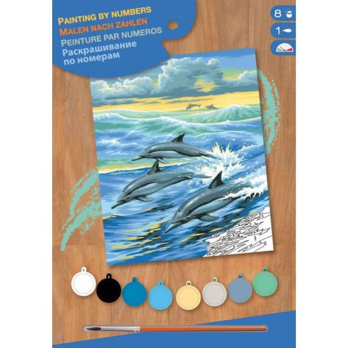 Mammut Junior festés számok után, Delfinek Medium (22,4x 30,3cm)