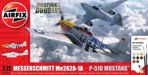 Airfix Messerschmitt Me262  P-51D Mustang 1:72 makett készlet festékkel, ragasztóval (A50183)