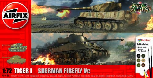 Airfix Tiger 1 vs Sherman Firefly 1:72 makett készlet festékkel, ragasztóval (A50186)