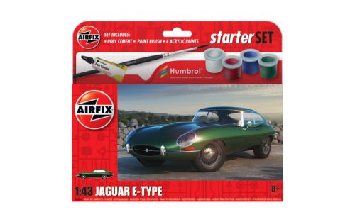 Airfix Small Starter Set Jaguar E-Type 1:43 makett készlet festékkel, ragasztóval (A55009)