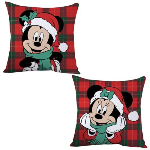 Disney Minnie, Mickey Winter karácsonyi párna, díszpárna 35x35 cm