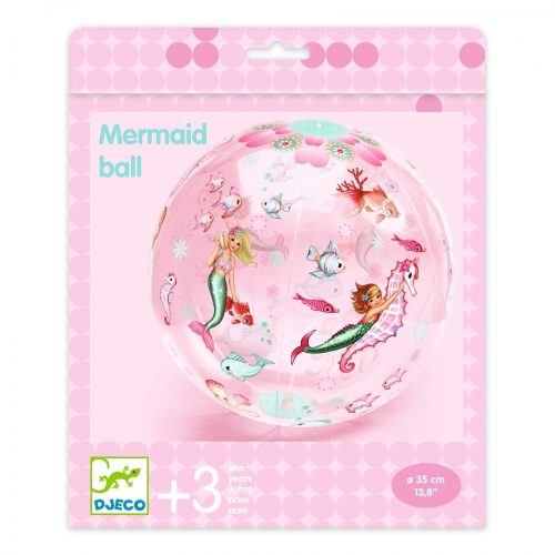 Djeco 0176 Felfújható labda, 35 cm - Sellős labda - Mermaid Ball