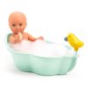 Djeco 7857 Fürdőkád játékbabáknak - Kék, sárga madárral - Bathtub