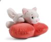 NICI plüss Love Fluffy Cat fekvő, szív, 13cm, ZÖLD, ZÖLD