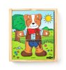 Woody Öltöztető  fa puzzle - kutya 18db - os