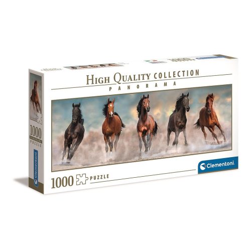 Lovas Brown Horses 1000 db-os panorama puzzle Clementoni