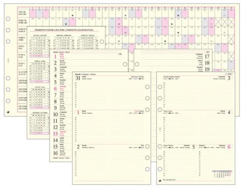 Kalendárium betét, tervező, heti, "L", SATURNUS, chamois 2024