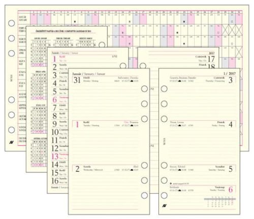Kalendárium betét, tervező, heti, "M", SATURNUS, chamois 2024