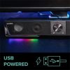 Hangszóró, 12W, 2x3.5 mm jack + USB-A, SPEEDLINK "GRAVITY RGB Stereo Soundbar", fekete