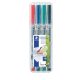 Alkoholmentes marker készlet, OHP, 0,6 mm, STAEDTLER "Lumocolor® 316 F", 4 különböző szín