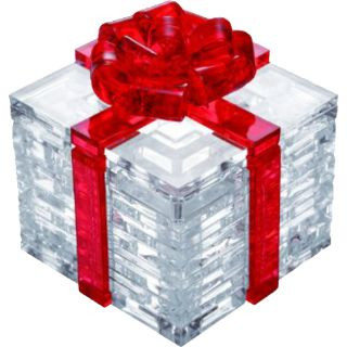 3D Kristály kirakó, Ajándék masnival 3D Crystal Puzzle, Red Ribbon Gift Box