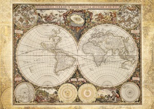 Historical map of the world, 2000 db (58178) Historiche Weltkarte