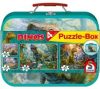 Dinoszauruszok 2x60, 2x100 db, Puzzle Box - Fém kofferben (56495) Dinos, Puzzle-Box / Dinosaurs, Puzzle Box, 2x60, 2x100 db