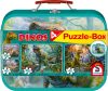 Dinoszauruszok 2x60, 2x100 db, Puzzle Box - Fém kofferben (56495) Dinos, Puzzle-Box / Dinosaurs, Puzzle Box, 2x60, 2x100 db