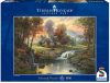 Mountain Retreat, Thomas Kinkade, 1000 db (58445) Holzhaus am Bach