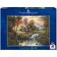 Mountain Retreat, Thomas Kinkade, 1000 db (58445) Holzhaus am Bach