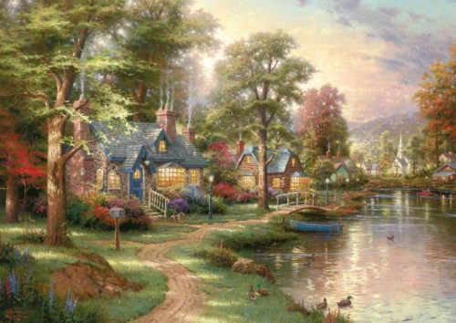 Hometown Lake, Thomas Kinkade, 1500 db (57452) Am See