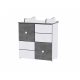 Lorelli Cupboard pelenkázó komód - White & Vintage Grey / Fehér & Vintage Szürke