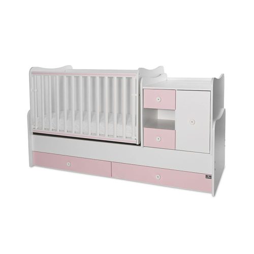 Lorelli MiniMax kombi ágy 72x190 - White / Orchid Pink