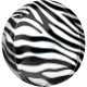 Zebra mintás Gömb fólia lufi 40 cm