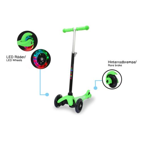 Jamara 460495 KickLight Scooter zöld