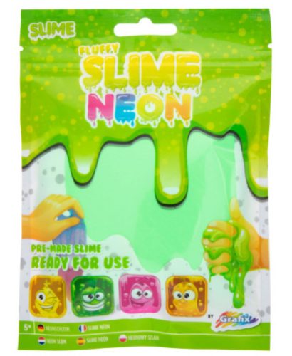 Neon színű puha slime, Zöld Grafix