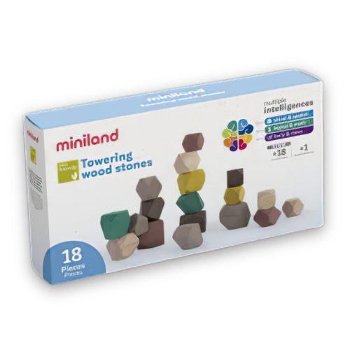 ECO Színes toronyépítő kövek fából  MINILAND  ML94052