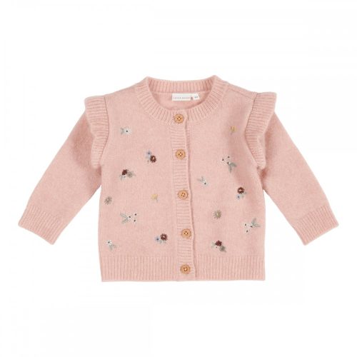 Little Dutch kötött kardigán kis virágok soft pink 62