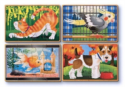 Melissa & Doug 13790 Puzzle 12 db-os (4 féle) dobozban - Háziállatok