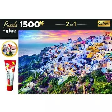 Trefl: Tengerparti városrész puzzle - 1500 darabos + ragasztó